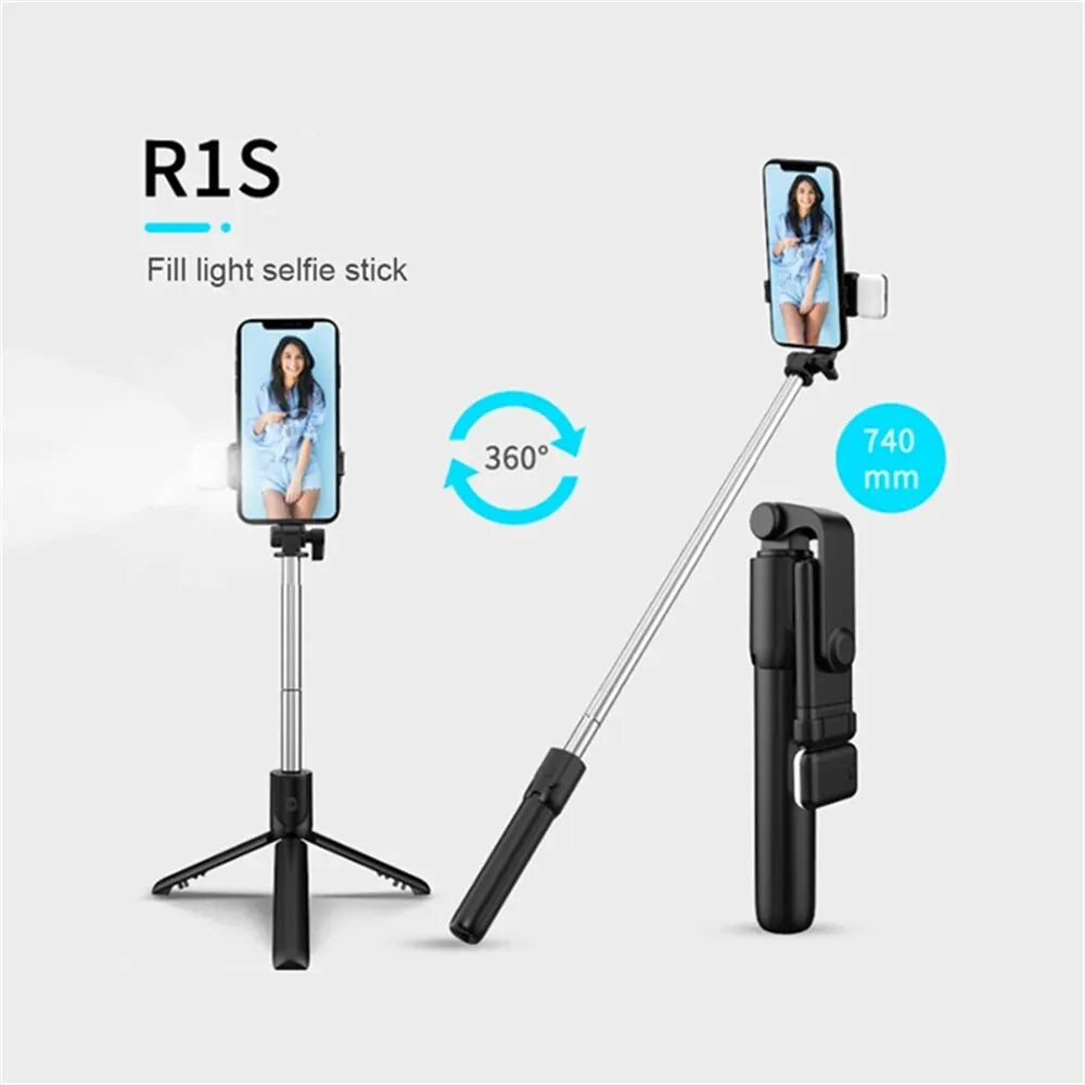 Bluetooth Selfie Stick Tripod with Remote & LED Light