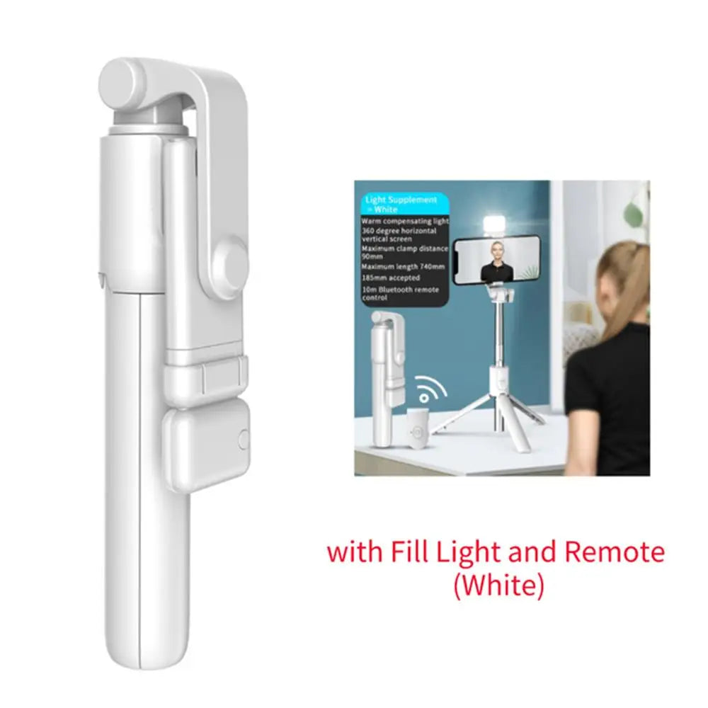 Bluetooth Selfie Stick Tripod with Remote & LED Light