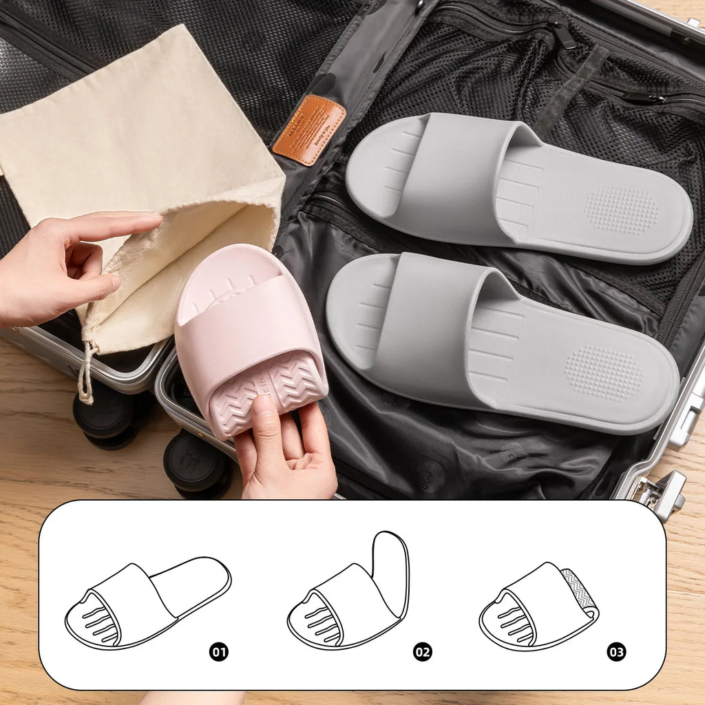 Foldable Travel Slippers: Lightweight EVA Indoor Slides