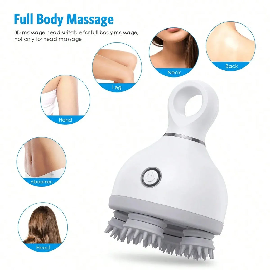 Electric Scalp Massager With Kneading And Massage Nodes