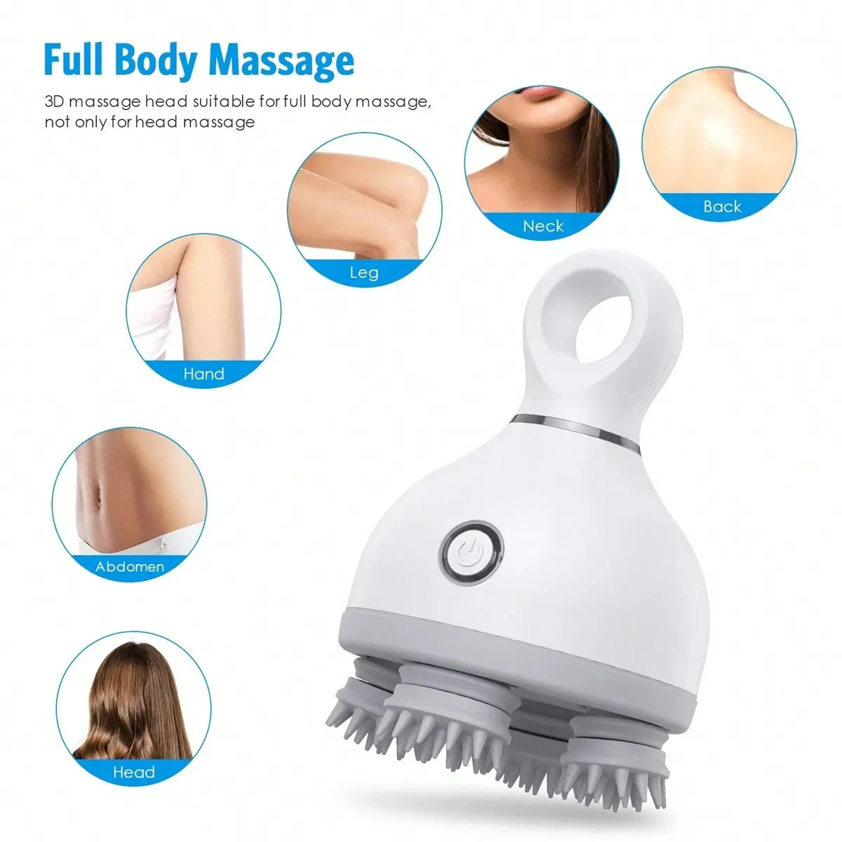 Electric Scalp Massager With Kneading And Massage Nodes