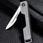 Mini Folding Surgical Knife, Stainless Steel Holder, Plastic Handle, Medical Outdoor Portable Unboxing EDC Knife