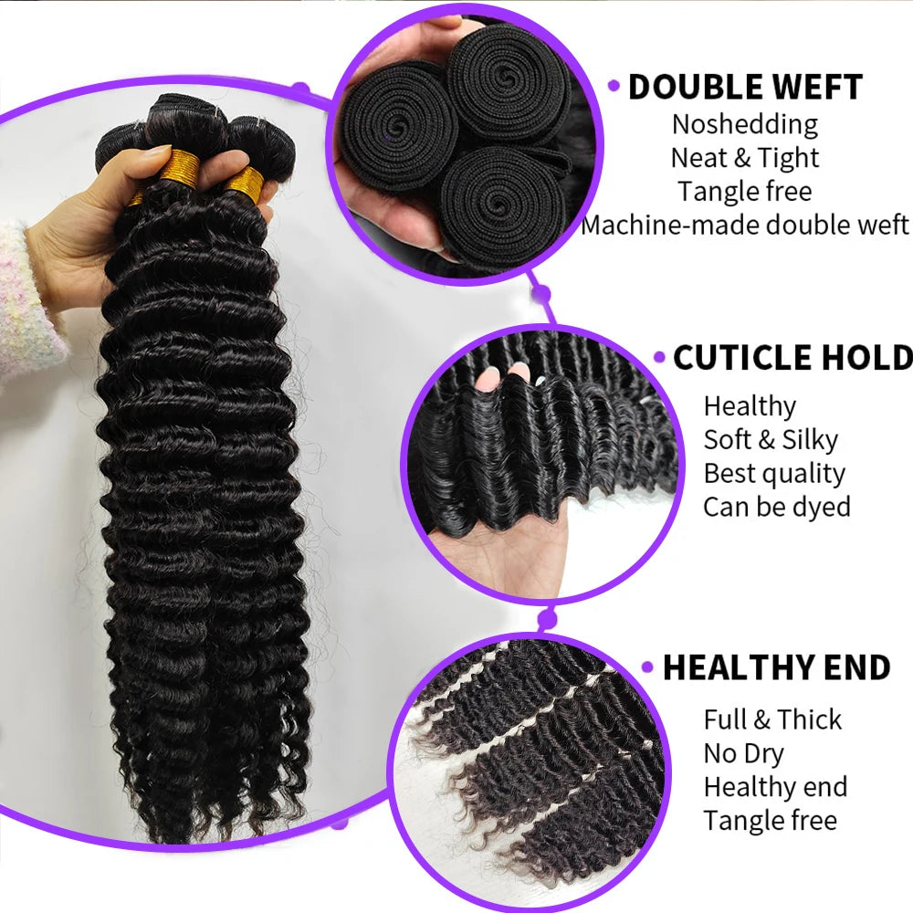 Burmese Curly Hair Bundles with Closure 4x4 13x4 Frontal Deep Wave Bundles Virgin Human Hair Vietnamese Raw Human Hair Extension