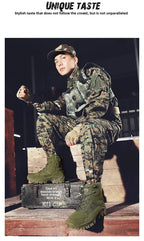 Large Size High Top Outdoor Tactical Boots for Men New Style Field Boots Anti Slip Flight Boots Mining Work Boots Shoes