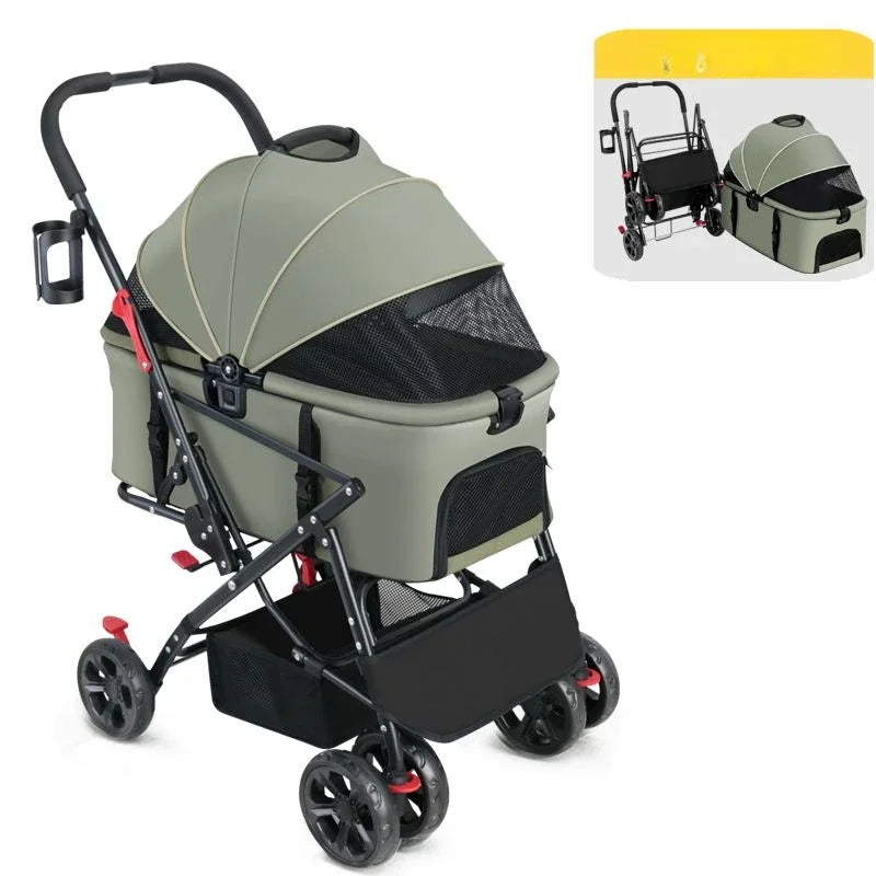Lightweight Foldable Medium-sized Dog Outdoors Pet Stroller