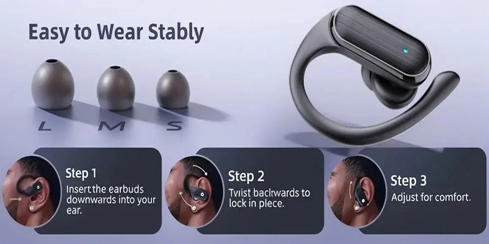 Open-Ear Bluetooth Earbuds with Charging Case