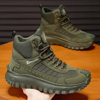 Plus Size Autumn/Winter Men's High-Top Boots - Non-Slip Thick-Soled Hiking & Work Boots