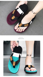 Men’s Striped EVA Flip-Flops: Summer Outdoor Sandals