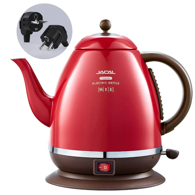 1500ml Electric Kettle Household Quick Boiling Kettle Long Spout Tea Kettle Retro Automatic Thermos Kettle Kitchen Tool 220V