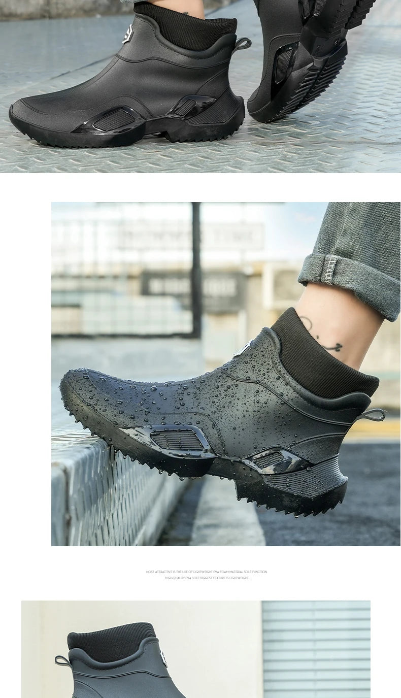 Winter Waterproof Fleece-Lined Rain Boots (Men & Women)