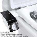 Bidet Toilet Seat Attachment Non-Electric Self-Cleaning Dual Nozzles Wash Hot Cold Mixer Water
