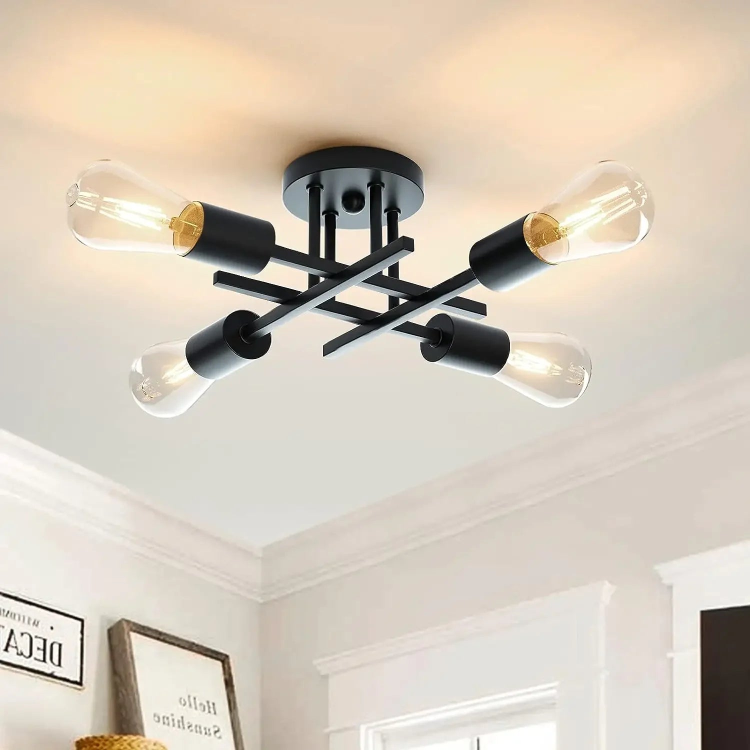 Semi Flush Mount Modern Chandelier Ceiling Light Fixture