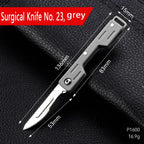 Mini Folding Surgical Knife, Stainless Steel Holder, Plastic Handle, Medical Outdoor Portable Unboxing EDC Knife