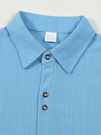 Men’s Textured Short-Sleeve Button-Up Shirt