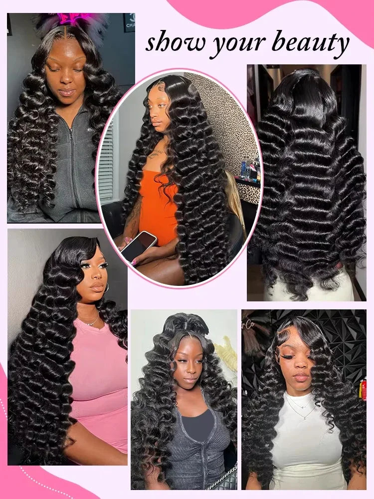300 Density Loose Deep Wave 13x6 Hd Lace Front Human Hair Wig For Women Brazilian Curly Glueless Wigs On Clearance Sale 30 inch