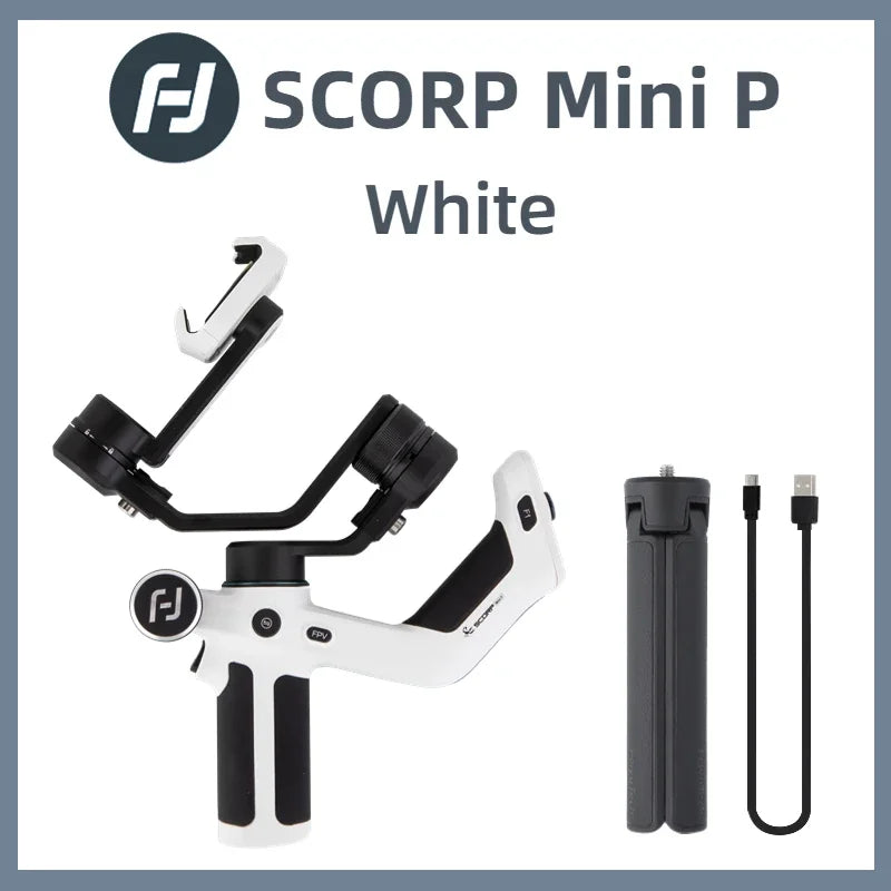 FeiyuTech Scorp Mini-P Kit 3 Axis Smartphone Gimbal, AI Tracker, Fill Light, for iPhone 16 Pro Max and Android Stabilizer