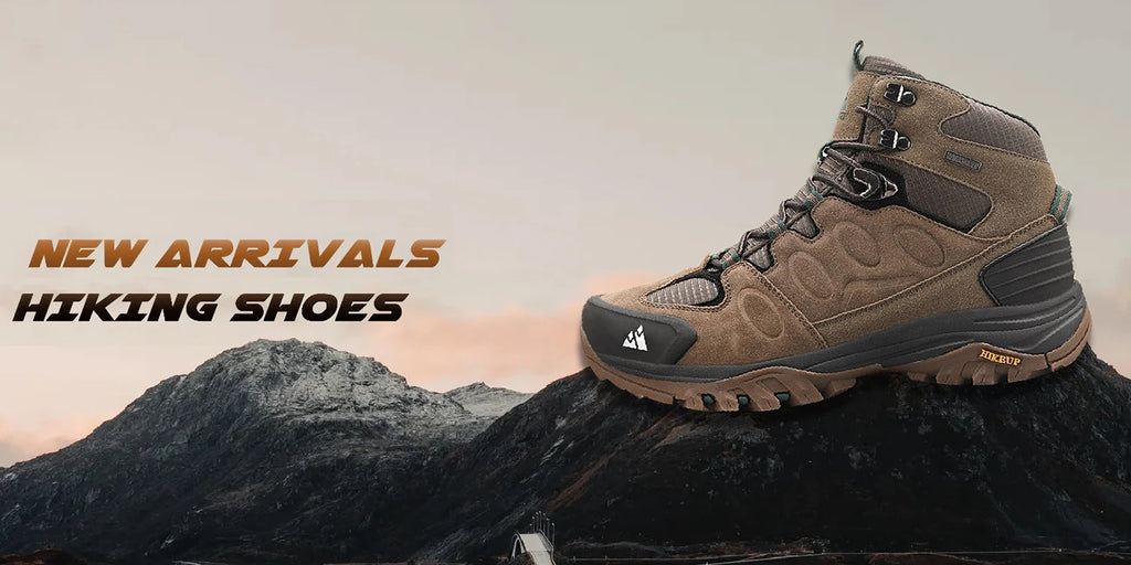 HIKEUP High-Top Men Hiking Boot Winter Outdoor Shoes Lace-Up Non-slip Sports Casual Trekking Boots Man Suede Warm Shoes