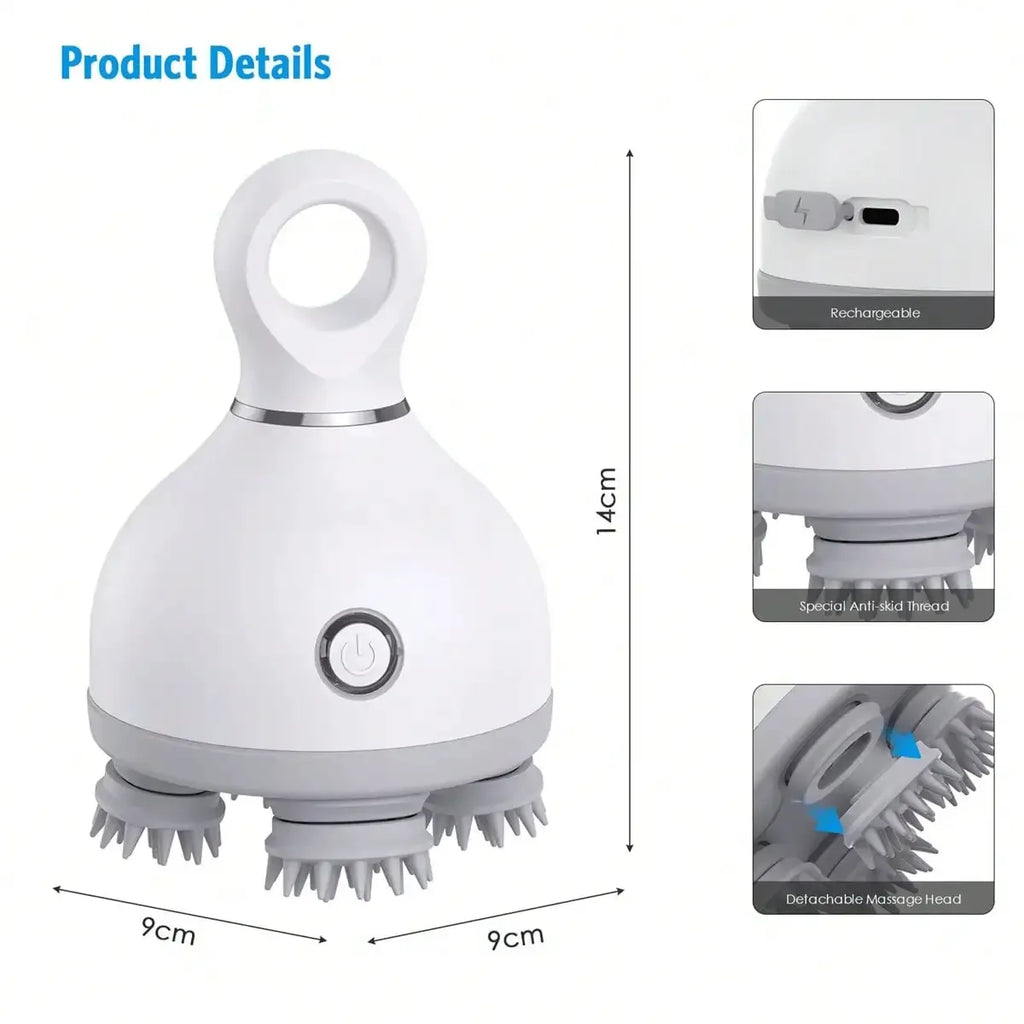 Electric Scalp Massager With Kneading And Massage Nodes