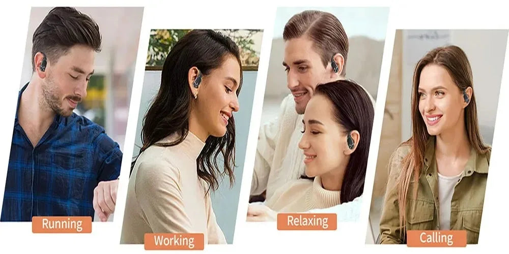 Open-Ear Bluetooth Earbuds with Charging Case