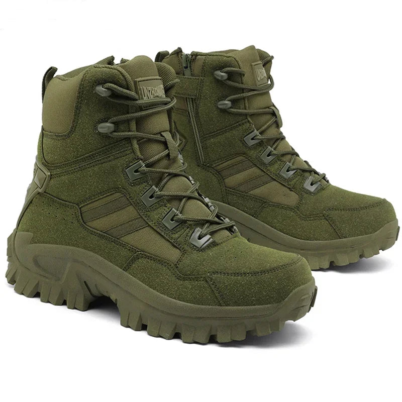 Men Climbing Shoes Tactical Boots Waterproof Military High Quality Motorcycle Hunting Hiking Shoes Breathable Army Boot Brand