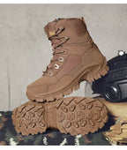 Large Size High Top Outdoor Tactical Boots for Men New Style Field Boots Anti Slip Flight Boots Mining Work Boots Shoes