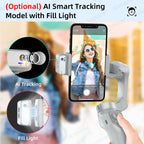 AXNEN AI Smartphone Gimbal 3-Axis Foldable Follow Focus Stabilizer with AI-Module Tripod Stand for Tiktok Vlog Video Photography