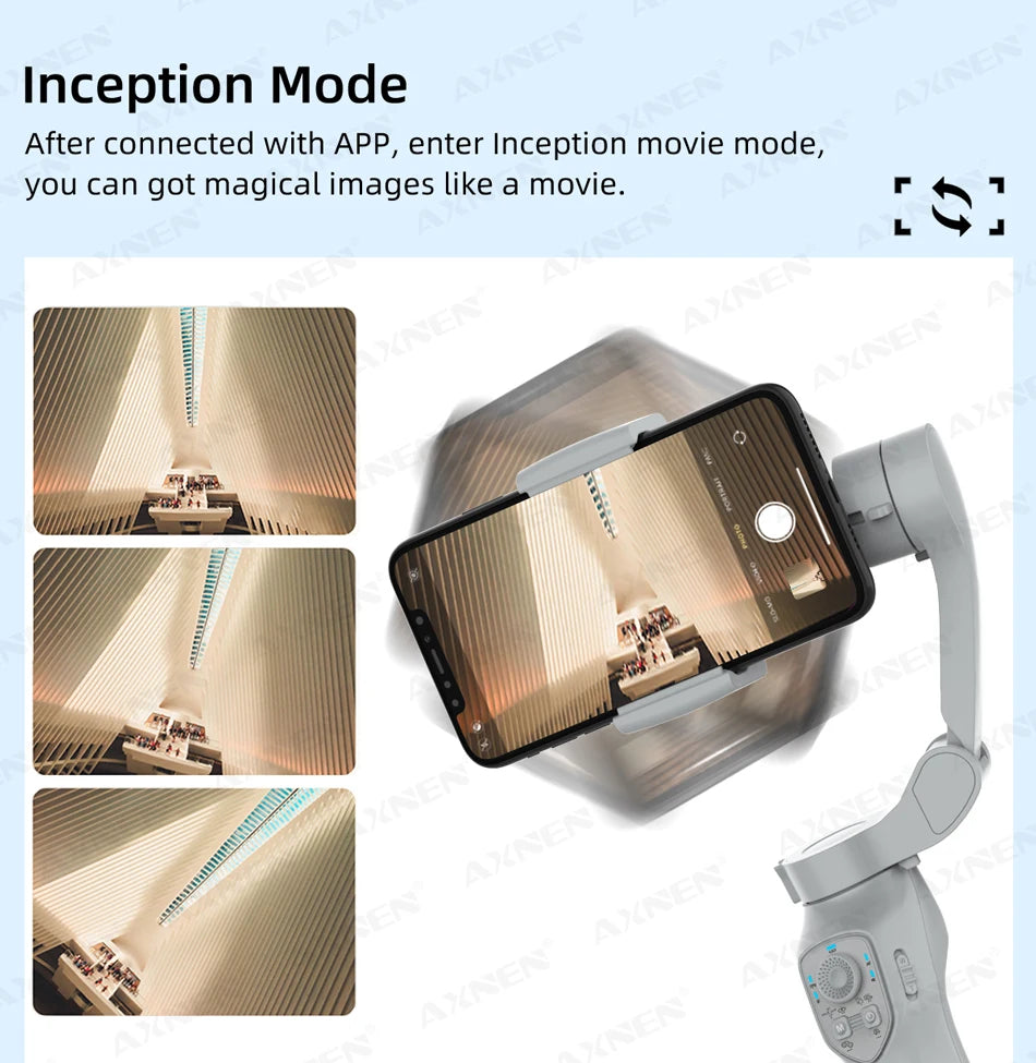 AXNEN AI Smartphone Gimbal 3-Axis Foldable Follow Focus Stabilizer with AI-Module Tripod Stand for Tiktok Vlog Video Photography
