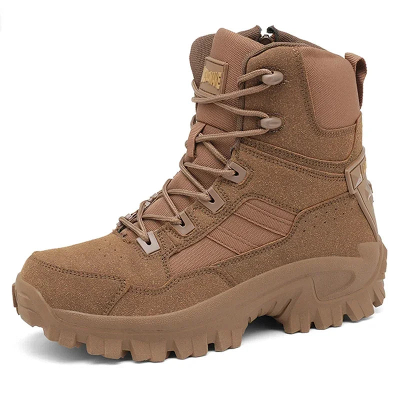 Men Climbing Shoes Tactical Boots Waterproof Military High Quality Motorcycle Hunting Hiking Shoes Breathable Army Boot Brand