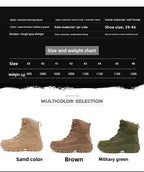 Large Size High Top Outdoor Tactical Boots for Men New Style Field Boots Anti Slip Flight Boots Mining Work Boots Shoes