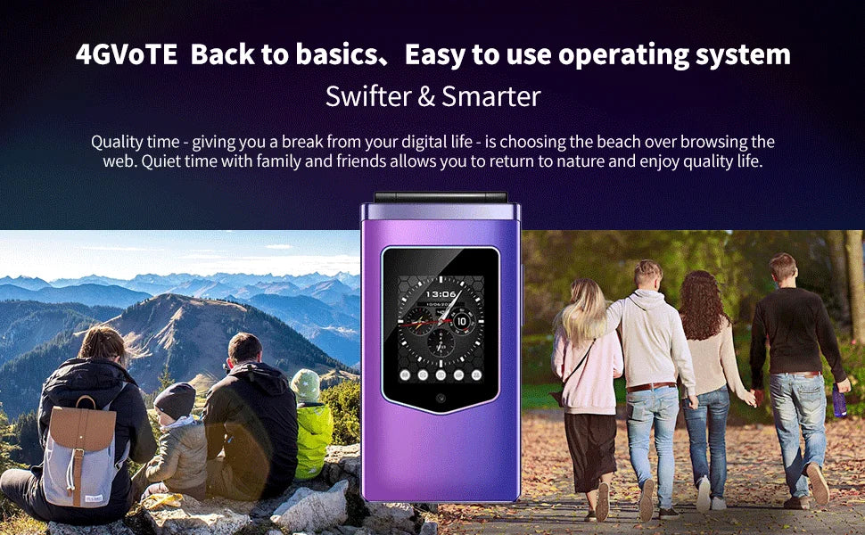 HAMTOD T8 Flip Phone 128MB ROM+ 48MB RAM 4G Cellphone