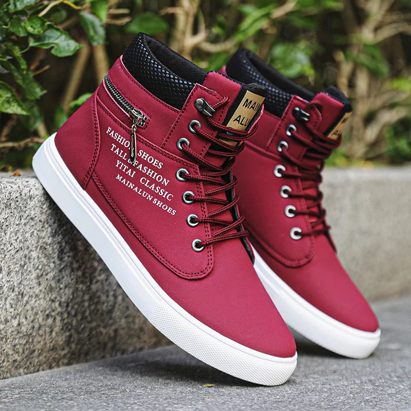 Men’s High-Top Casual Sneakers – Lace-Up Everyday Shoes