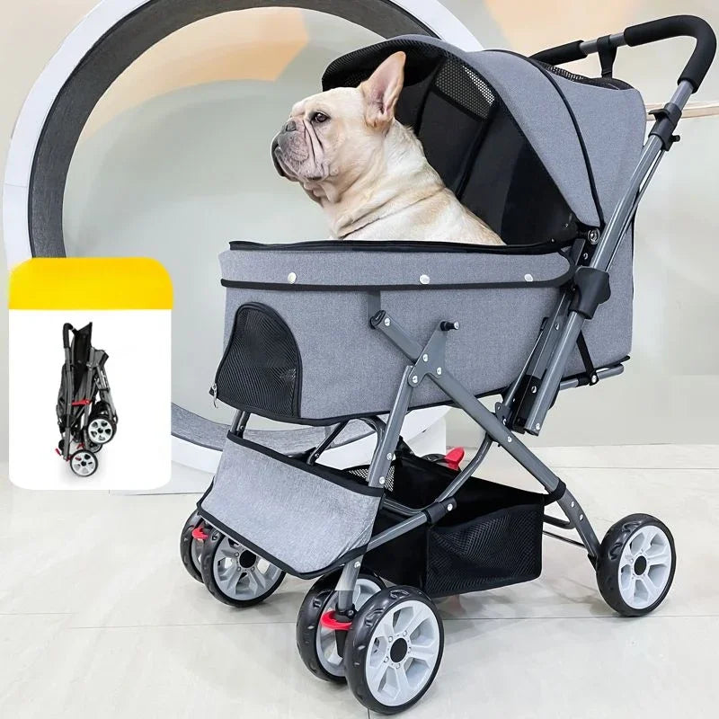 Lightweight Foldable Medium-sized Dog Outdoors Pet Stroller
