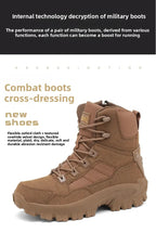 Large Size High Top Outdoor Tactical Boots for Men New Style Field Boots Anti Slip Flight Boots Mining Work Boots Shoes