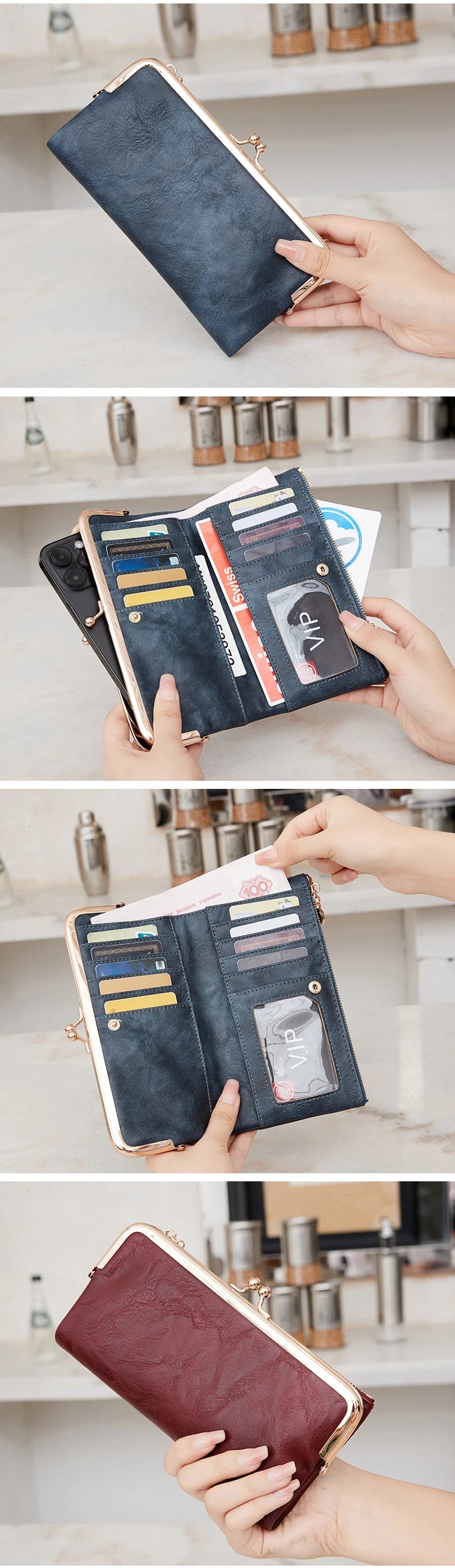 Vintage Kiss-Lock Women’s Wallet & Card Organizer