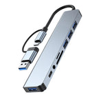 8 in 2 USB +Type C HUB Docking Station with 3.5mm Audio Jack and  Micro SD Card Reader
