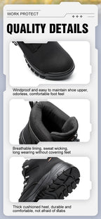 Waterproof Safety Boots Men Indestructible Steel Toe Work Boots Anti-smash Stab-resistant Safety Shoes Biker Botas Para Hombre