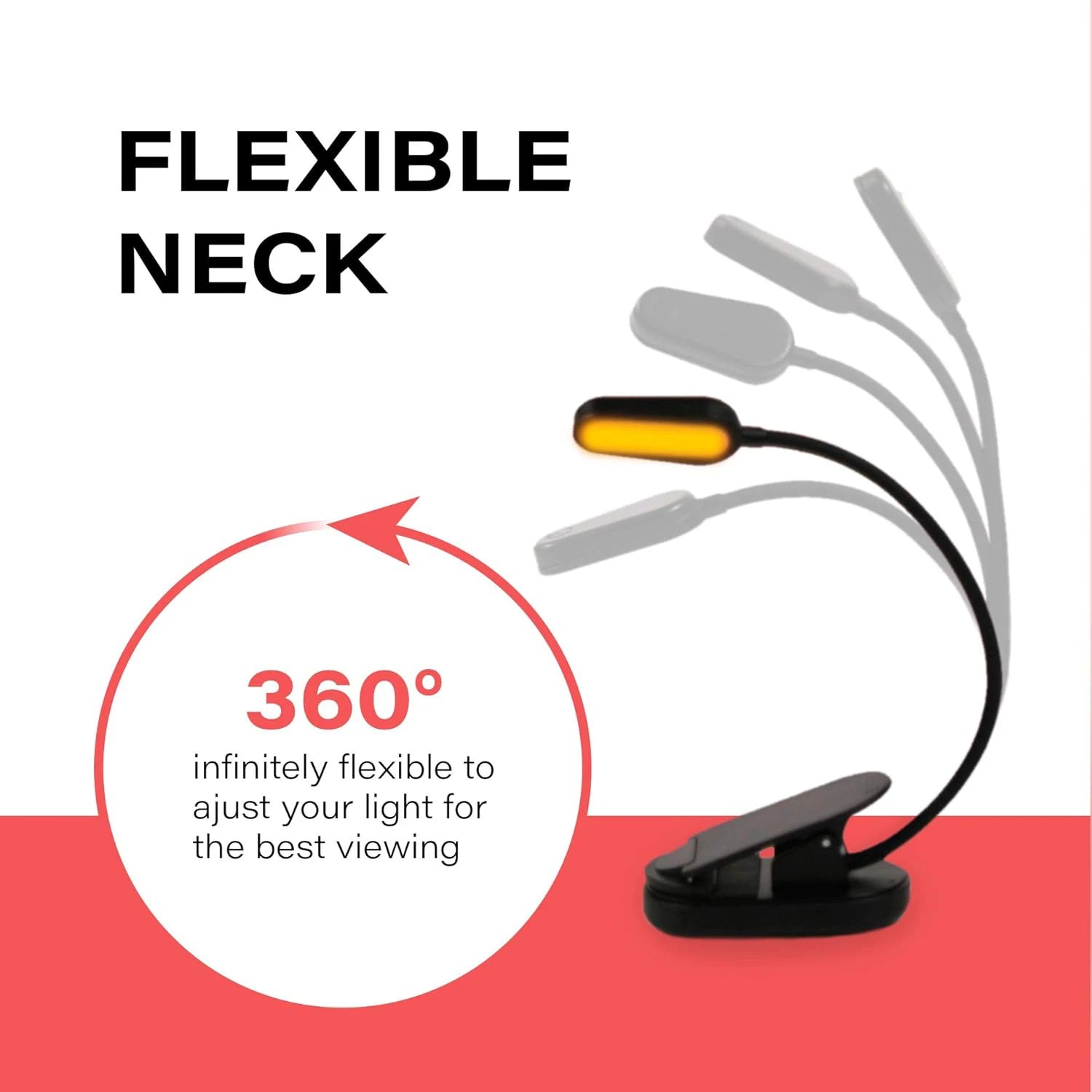 USB-C Rechargeable Clip-On Reading Light – Adjustable Brightness