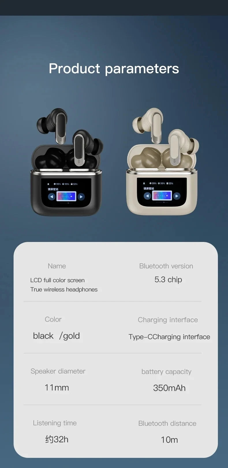 2025 New Design ANC+ENC TWS V8 In-Ear Headphones Noise Cancelling Wireless Earbud Gaming Compatible Smart Phone Computers Laptop