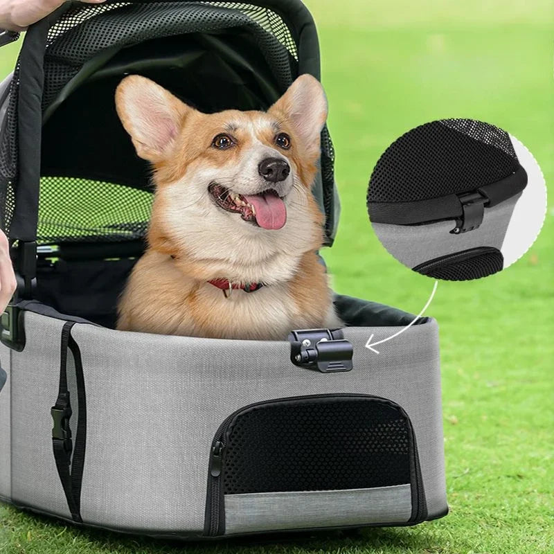 Lightweight Foldable Medium-sized Dog Outdoors Pet Stroller