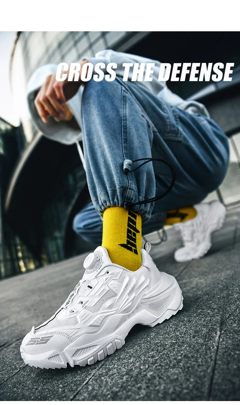 New Rotary Buckle Men's Trendy Sneakers Chunky Men Running Shoes Women Thick Bottom Jogging Footwear Couple Street Shoes