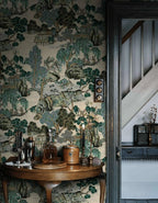 Japanese Garden Mural Traditional Asian Landscape Peel and Stick Wallpaper