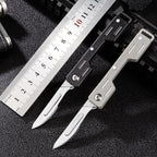 Mini Folding Surgical Knife, Stainless Steel Holder, Plastic Handle, Medical Outdoor Portable Unboxing EDC Knife