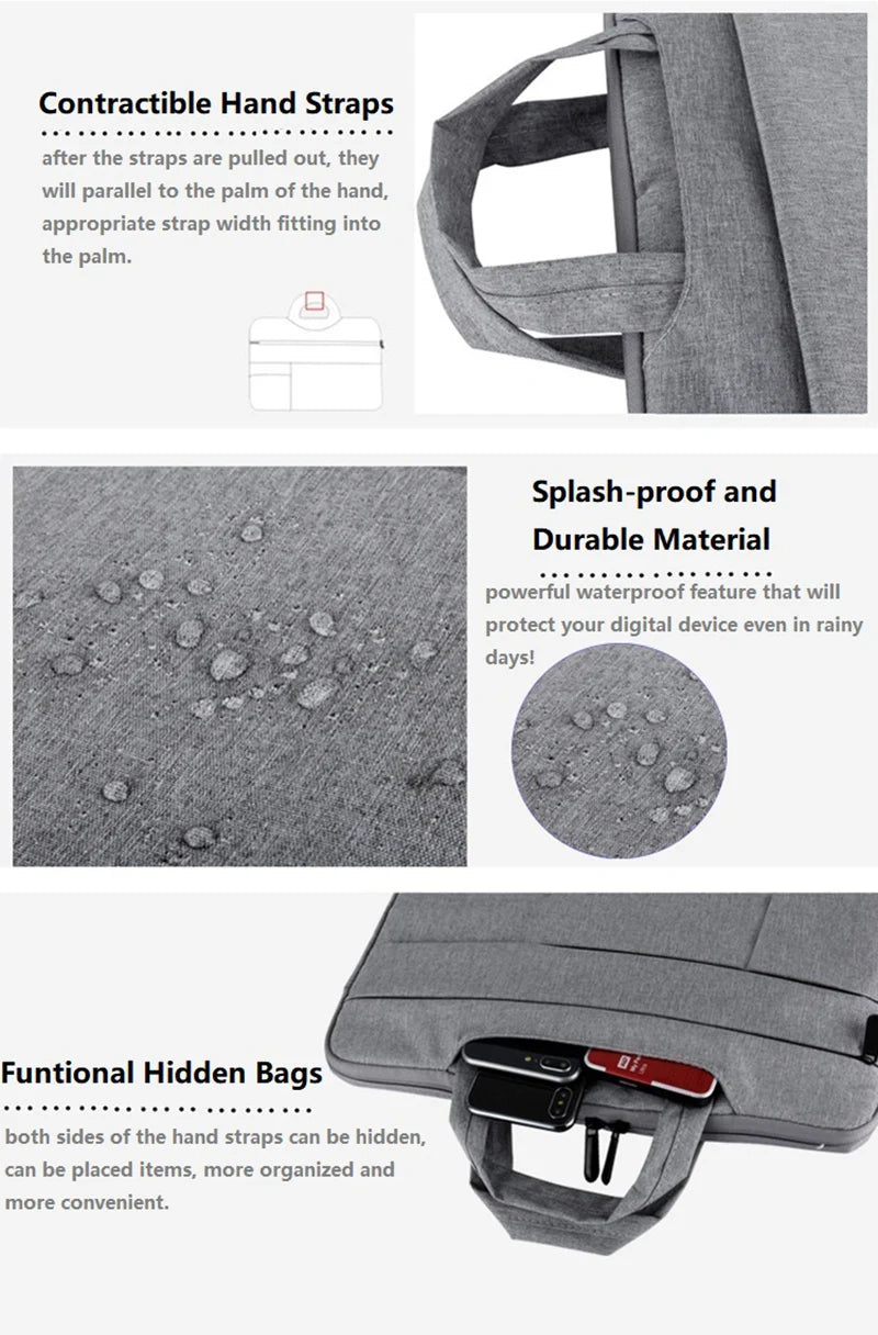 Water-Resistant Laptop Sleeve & Organizer Carrying Bag
