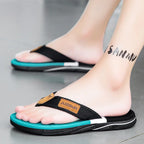 Men’s Striped EVA Flip-Flops: Summer Outdoor Sandals