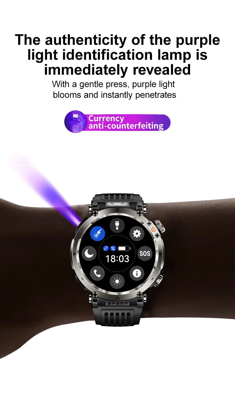 LIGE New Waterproof Smart Watch 600mAh Outdoor Riding Smart Clock Compass Heart Rate Flashlight Bluetooth Call Sports Smartwatch