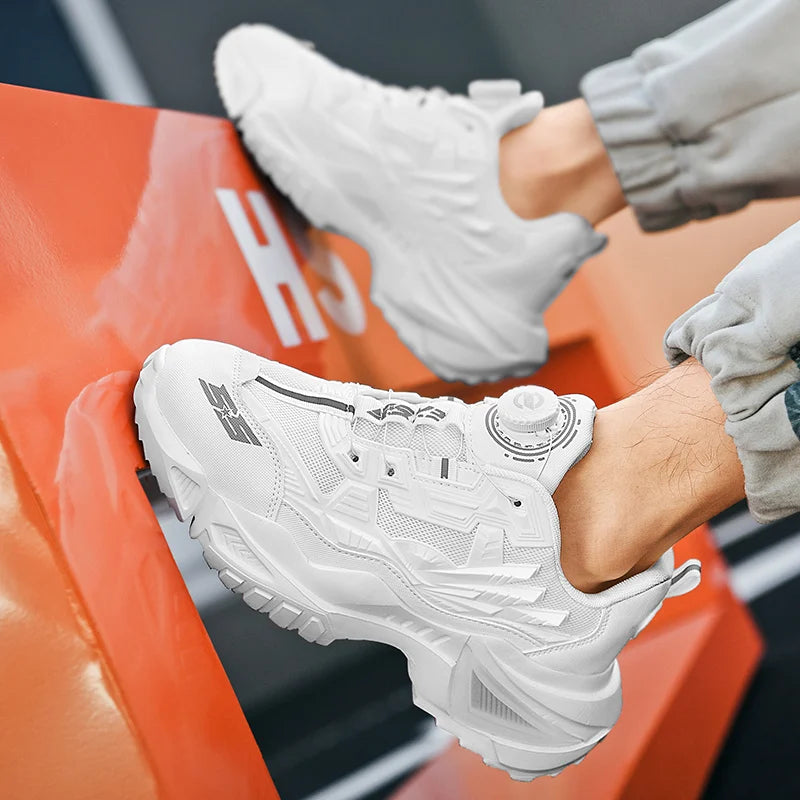 New Rotary Buckle Men's Trendy Sneakers Chunky Men Running Shoes Women Thick Bottom Jogging Footwear Couple Street Shoes