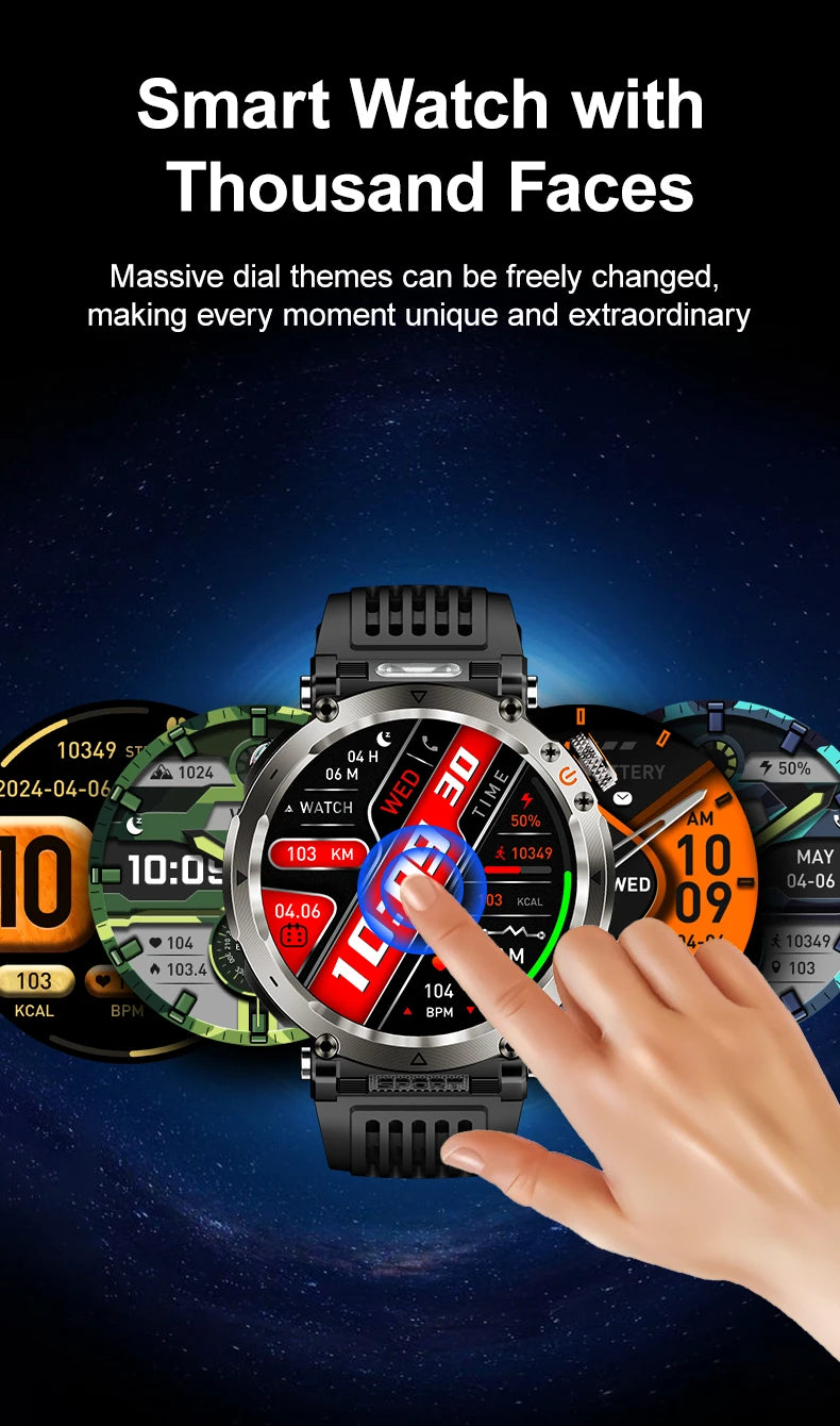 LIGE New Waterproof Smart Watch 600mAh Outdoor Riding Smart Clock Compass Heart Rate Flashlight Bluetooth Call Sports Smartwatch