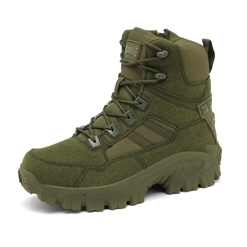 Large Size High Top Outdoor Tactical Boots for Men New Style Field Boots Anti Slip Flight Boots Mining Work Boots Shoes