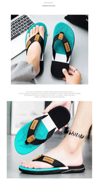 Men’s Striped EVA Flip-Flops: Summer Outdoor Sandals