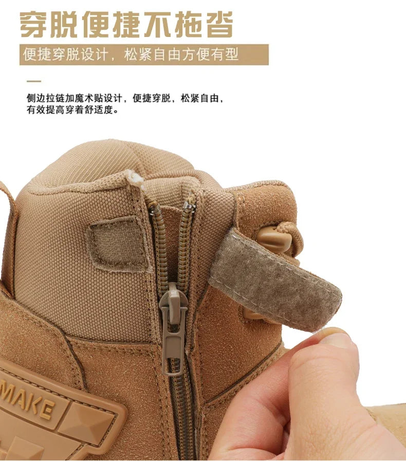 Men Climbing Shoes Tactical Boots Waterproof Military High Quality Motorcycle Hunting Hiking Shoes Breathable Army Boot Brand